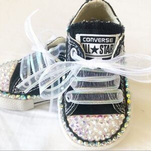 Embellished Converse Sneakers Size 2 (Baby) Carefully hand decorated